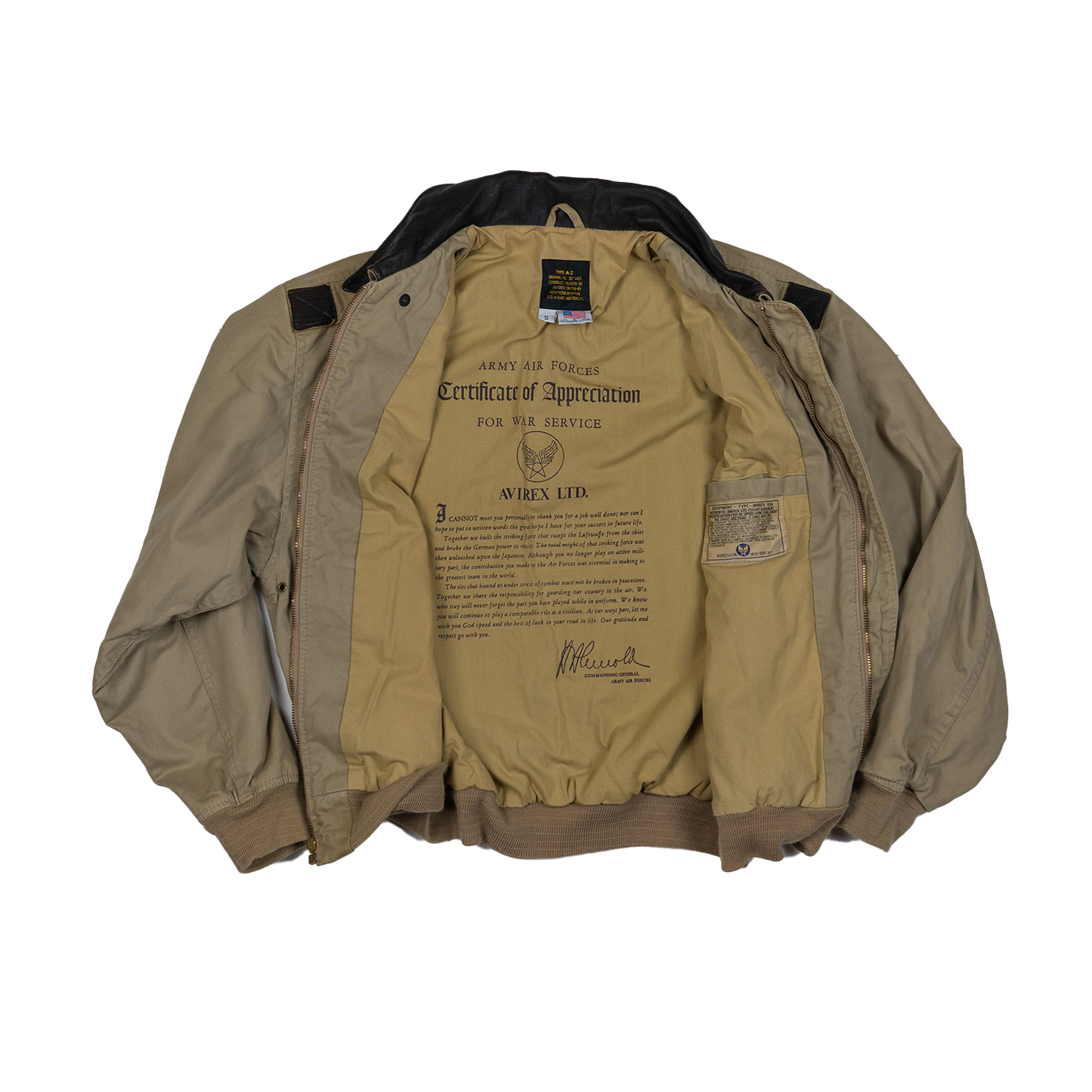 U.S. Army Avirex Type A-2 Bomber Jacket - 80s