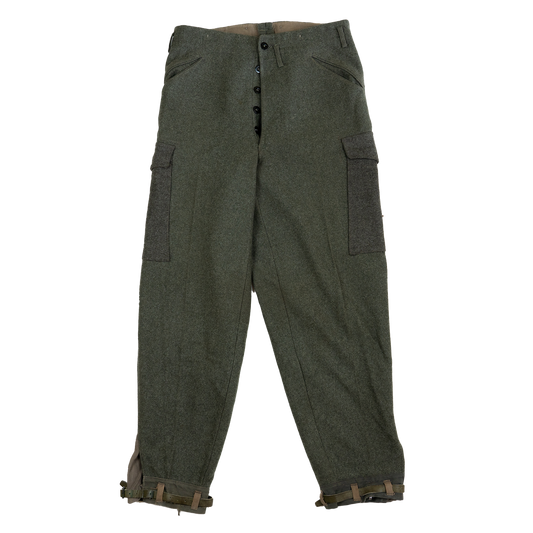 German Military Leather Strapped Cargo Pants - 60s