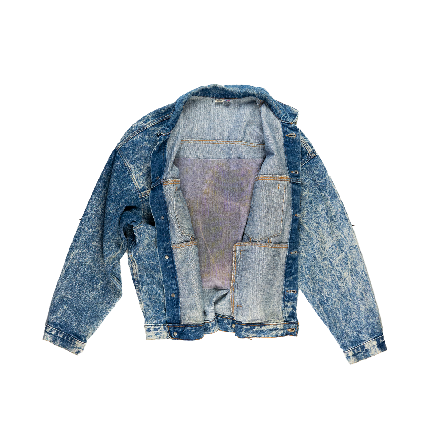 Western Cat Print Denim Jacket - 90s