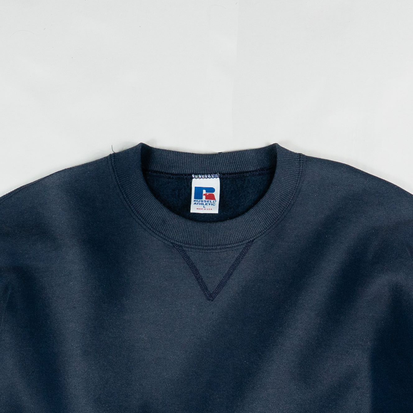 Sun Faded Russel Athletic Navy Sweatshirt - Details