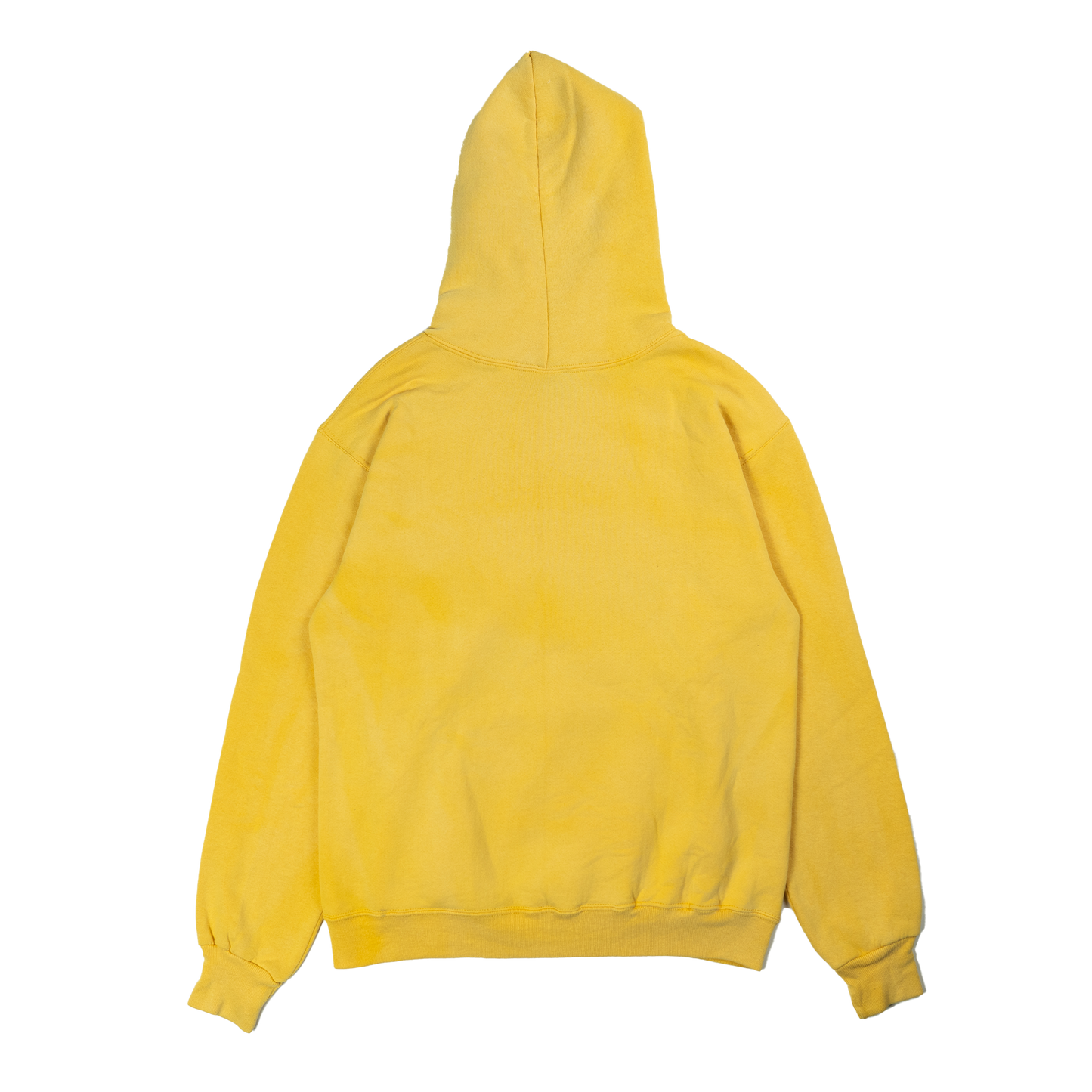 Sun Faded Yellow Blank Russel Hooded Sweatshirt - Back