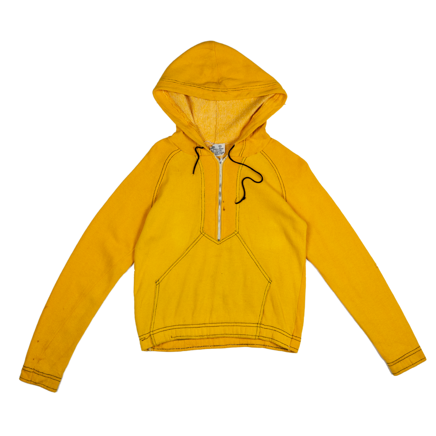 Yellow Quarter Zip Hoodie - 70s