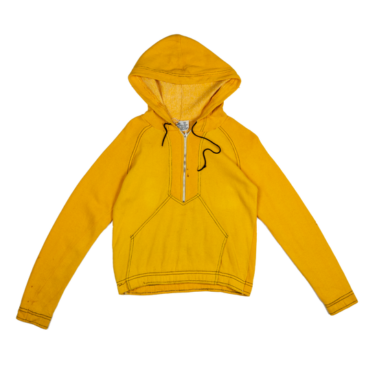 Yellow Quarter Zip Hoodie - 70s