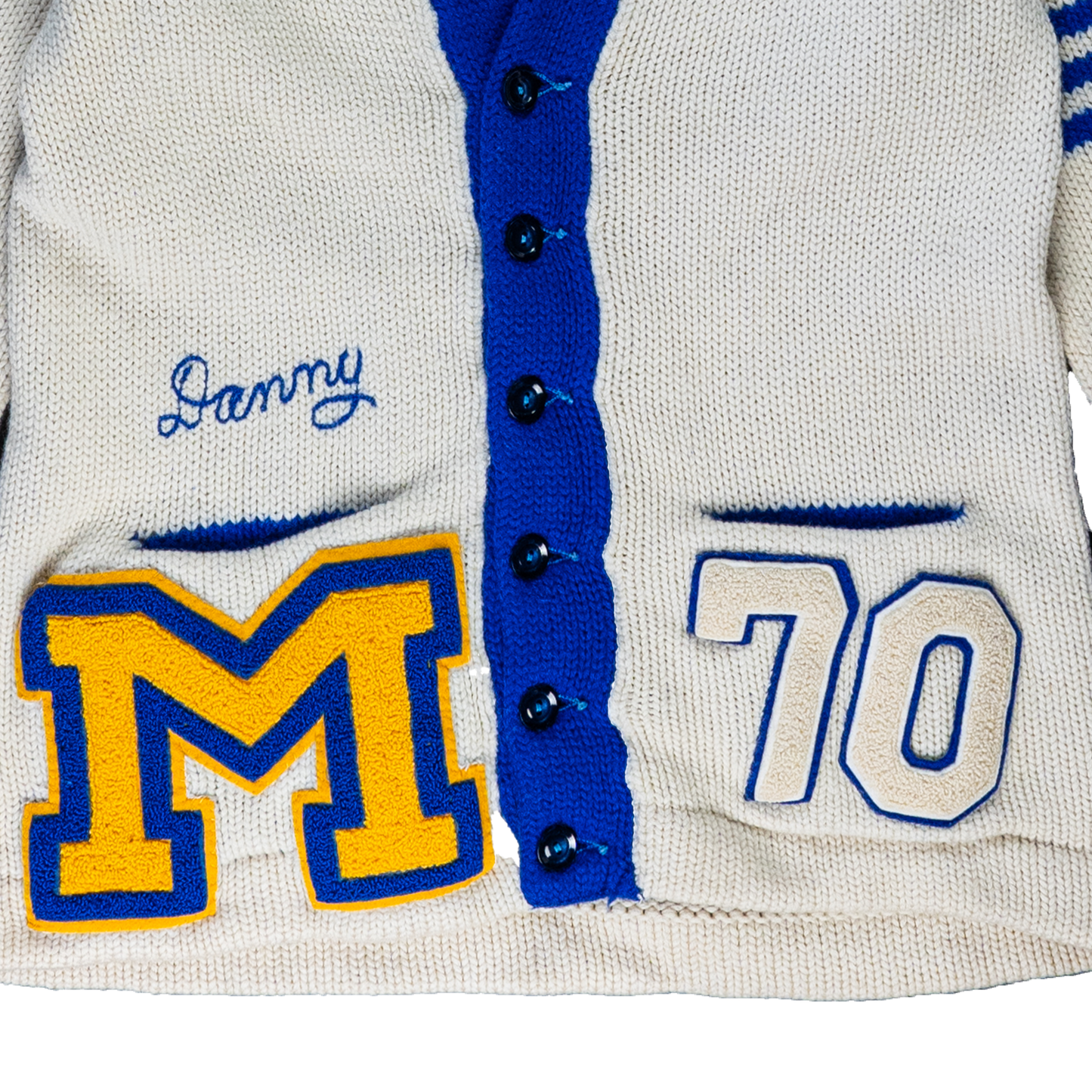 Varsity Letterman Cardigan Sweater - 70s