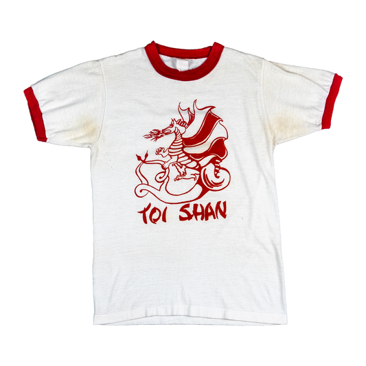 Chinese Dragon Single Stitch Ringer Tee - 80s