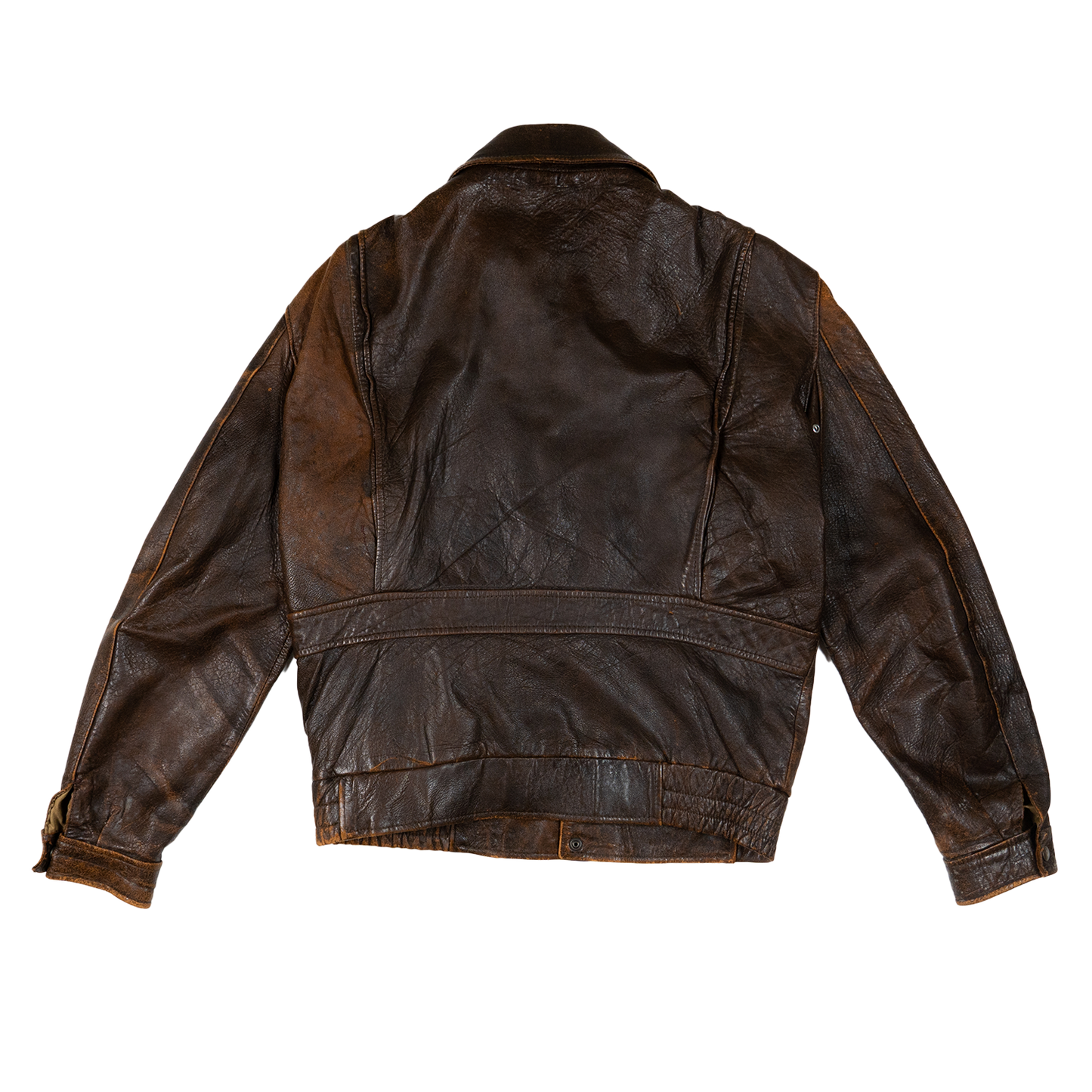 Brown Leather Cargo Jacket - 90s