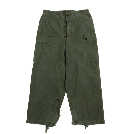 Dark Green Dutch Military Cargo Pants - 70s