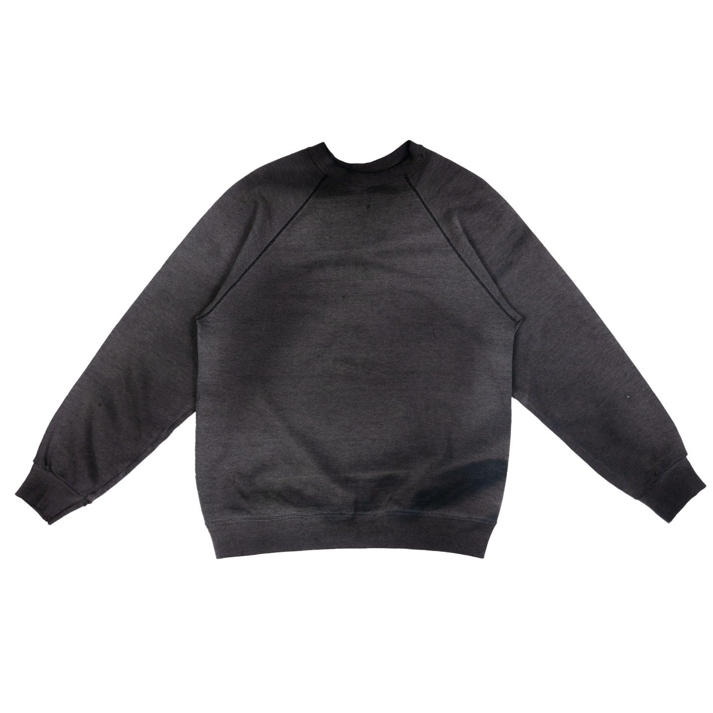 Black Reverse Seam Sun Faded Sweatshirt - 90s