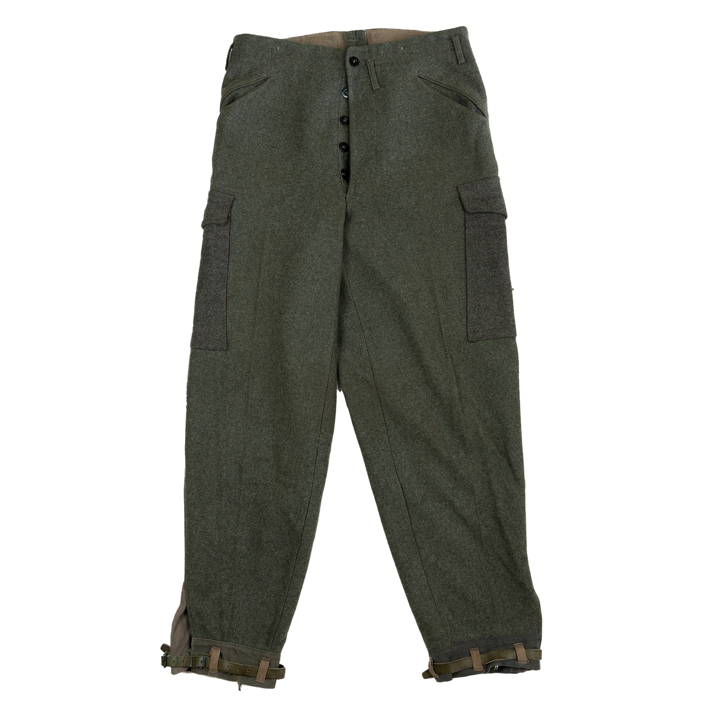 German Military Leather Strapped Cargo Pants - 60s