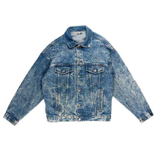 Western Cat Print Denim Jacket - 90s