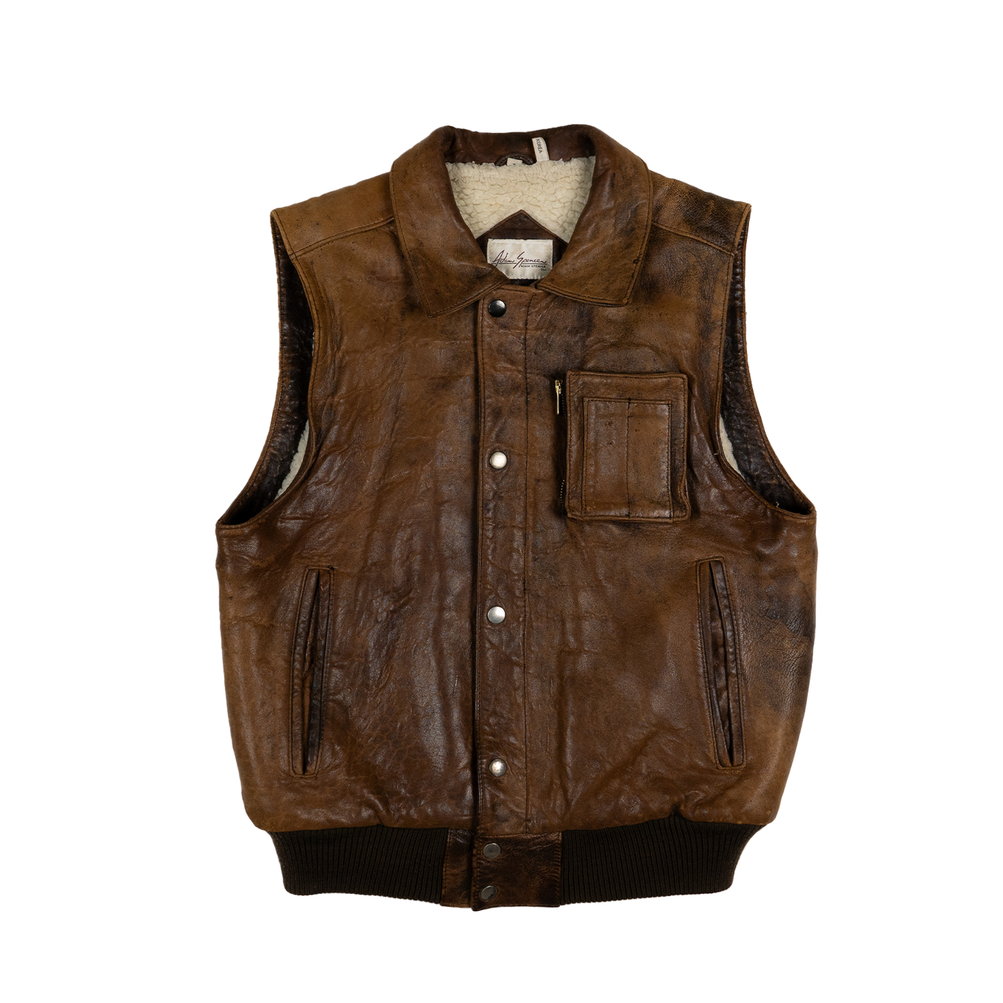 Adam Spencher Fleece Lined Leather Vest -00s