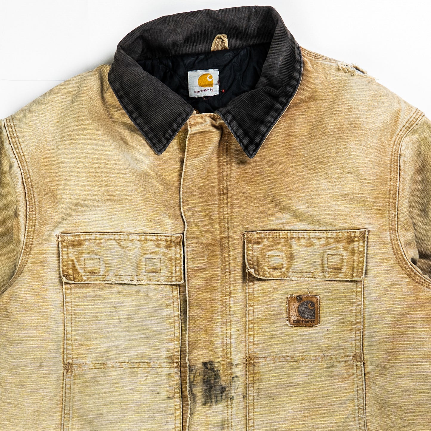 Distressed Sun Faded Carhartt Arctic Jacket - Details