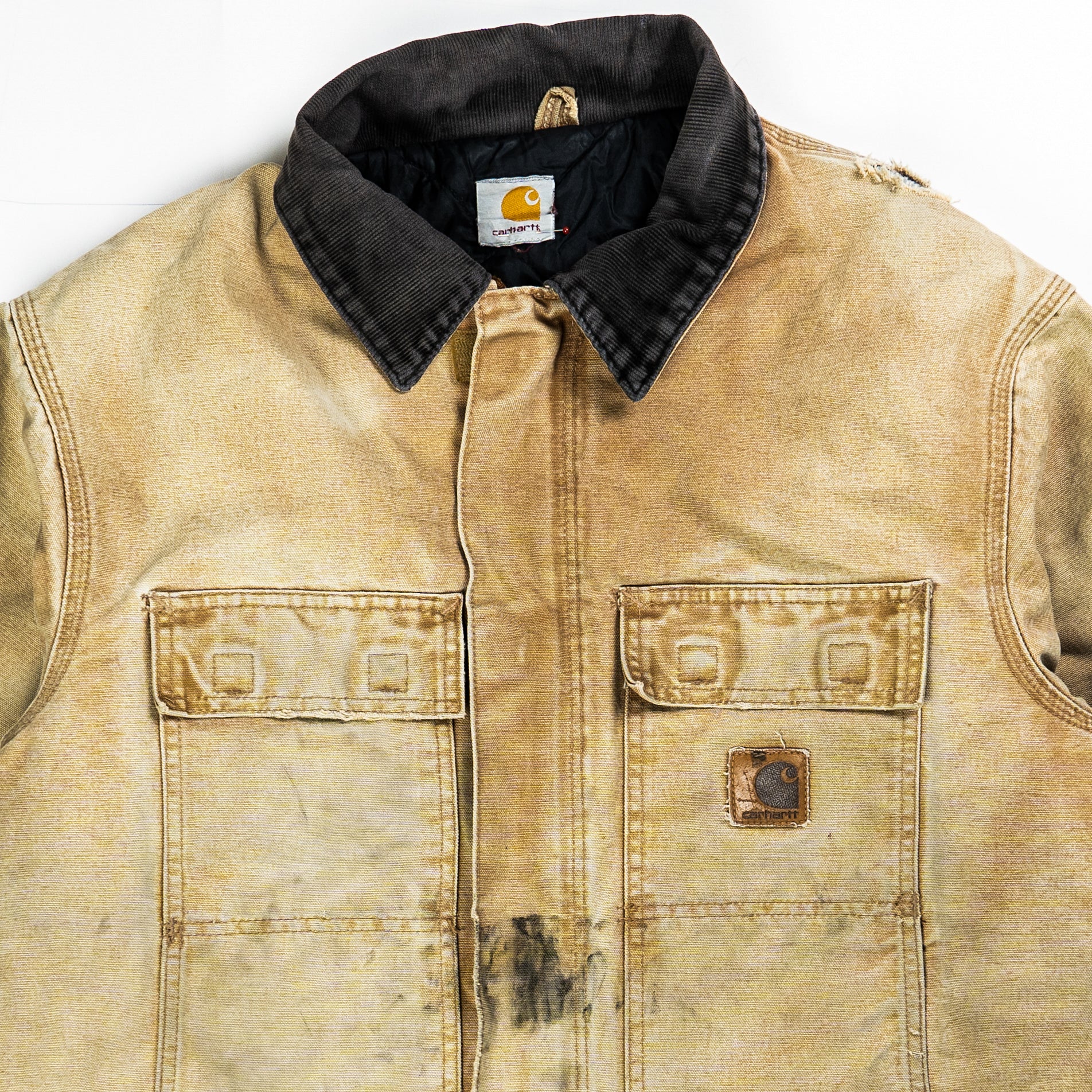 Distressed Sun Faded Carhartt Arctic Jacket - Details