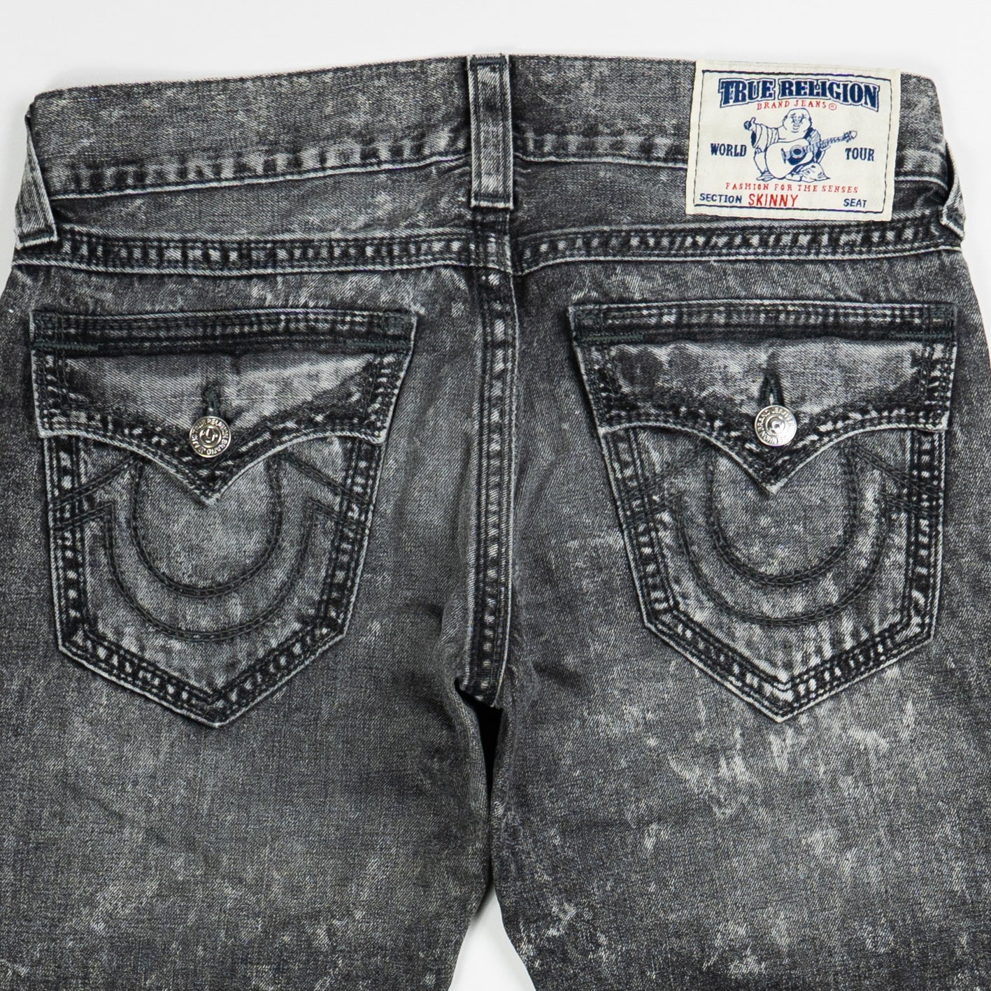 True Religion Stonewashed Grey Jeans - Details