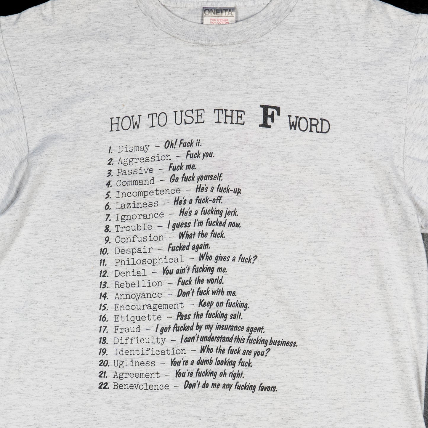 Single Stitched “F-Word” Tee - Details