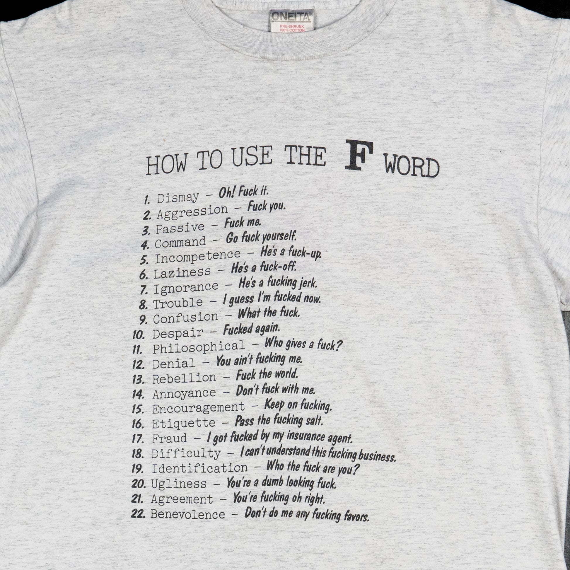 Single Stitched “F-Word” Tee - Details