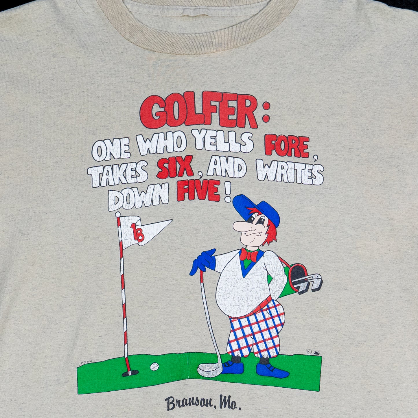 Golfer Spell Out Tee - Details
