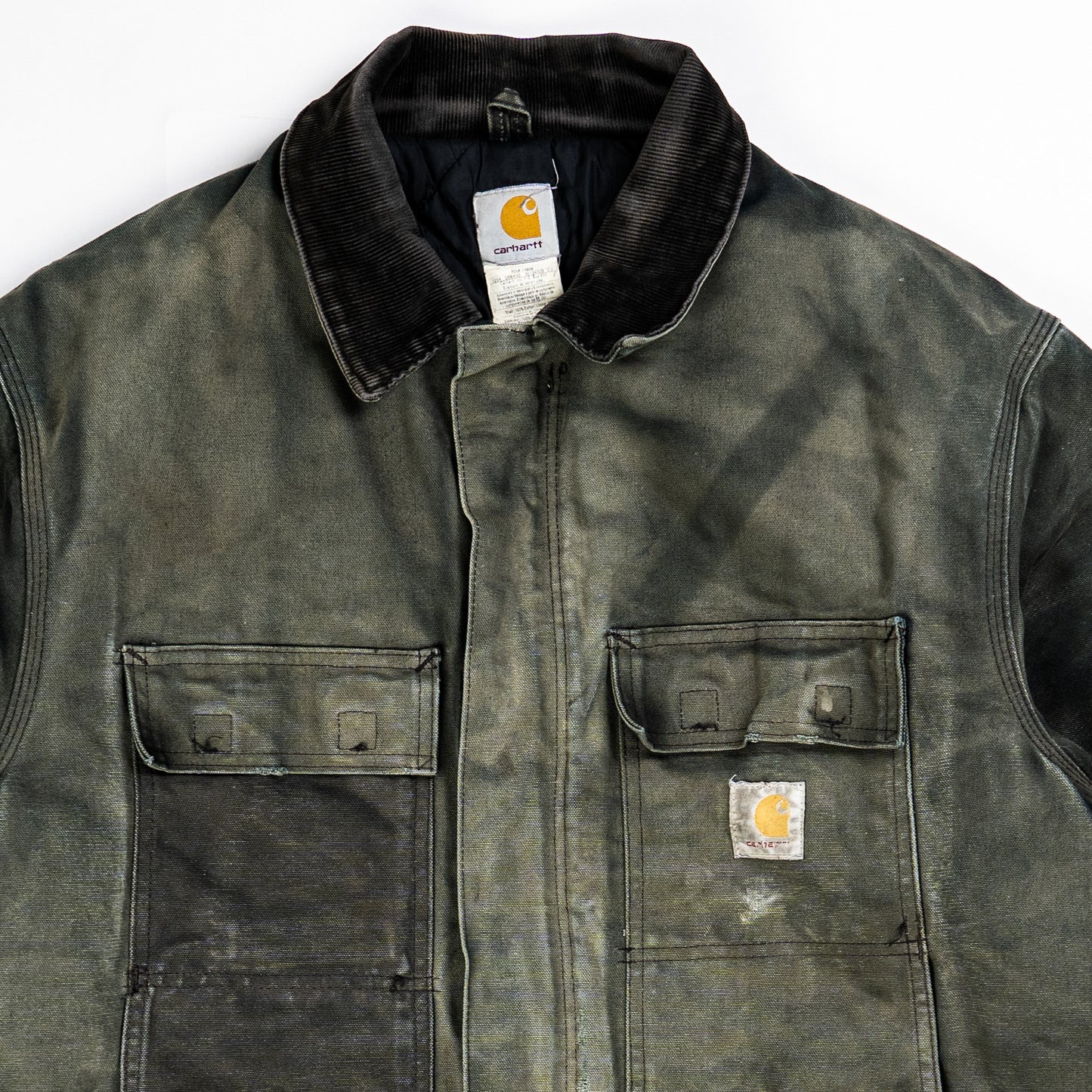 Distressed Sun faded Carhartt Black Arctic Jacket - Details