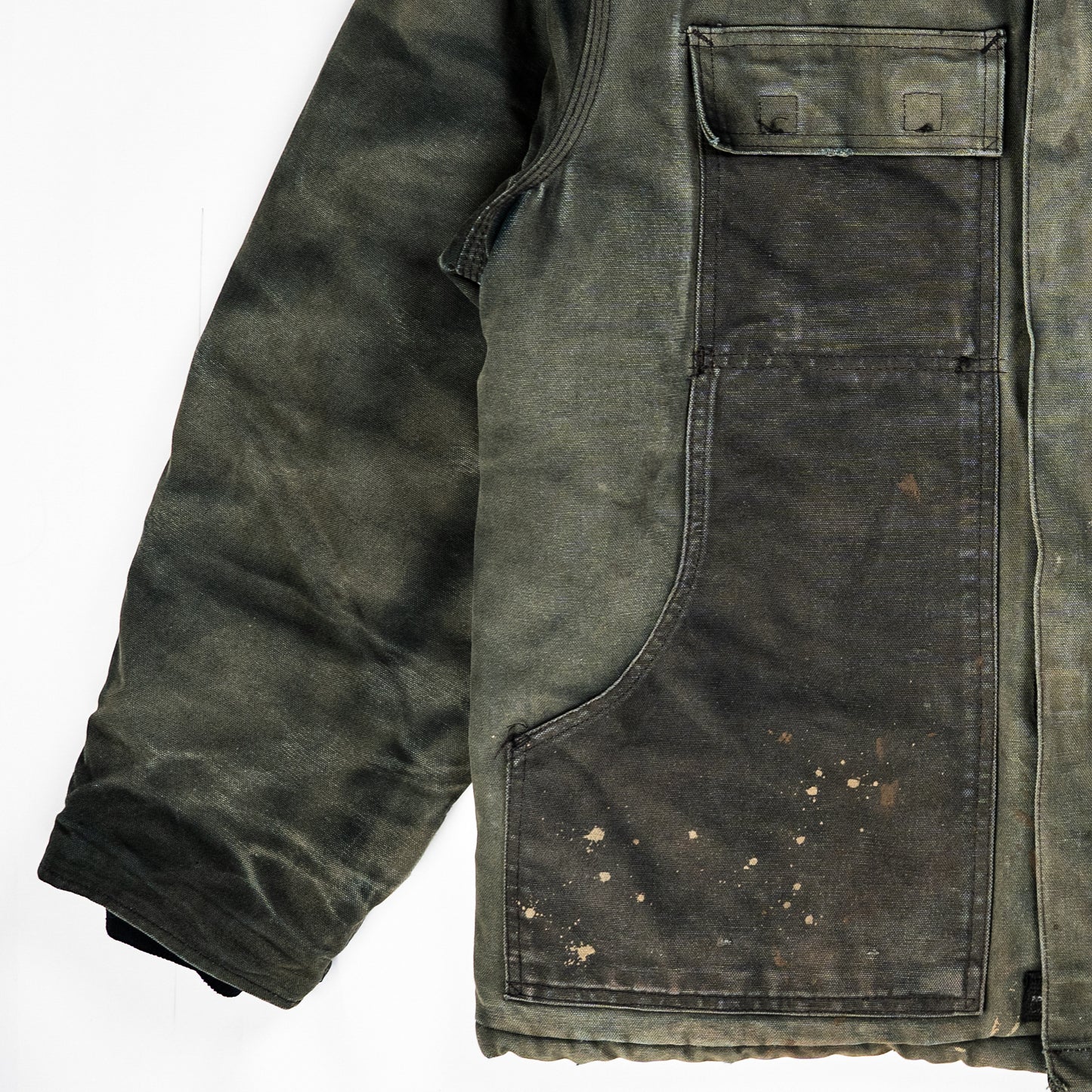 Distressed Sun faded Carhartt Black Arctic Jacket - Details