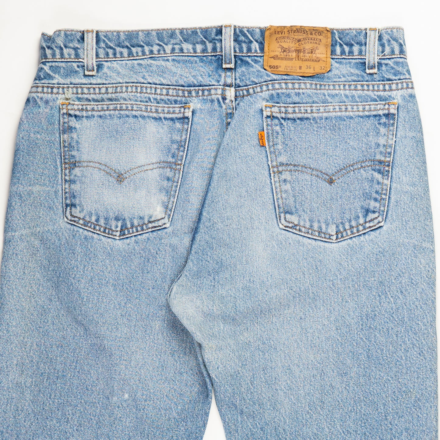 505 Orange Tab Levis Jeans - Details