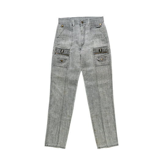 Utilitarian Faded Grey Cargo Pants - Front