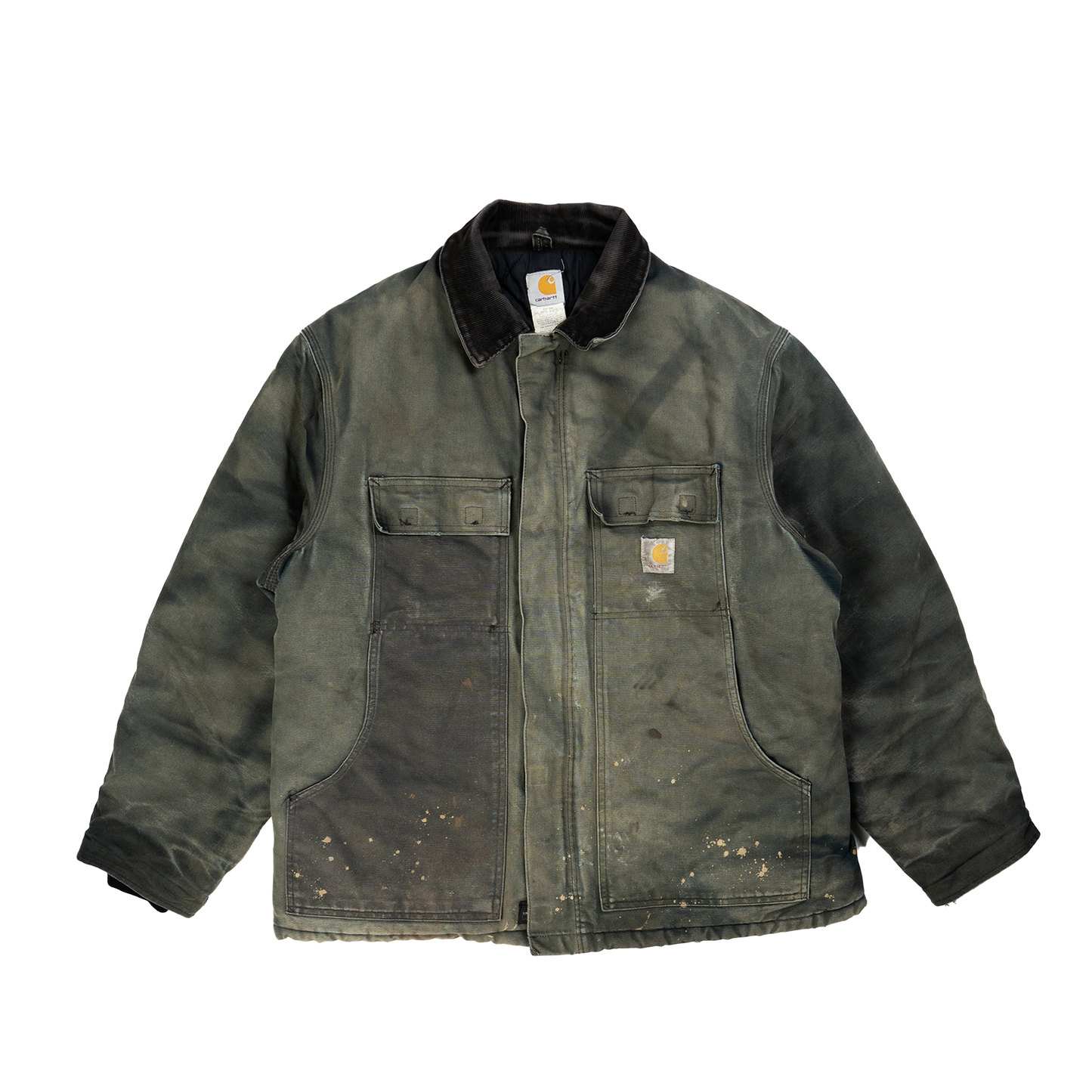 Distressed Sun faded Carhartt Black Arctic Jacket - Front 