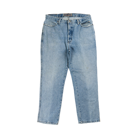 Harley Davidson Biker Blue Stonewash Jeans - Front