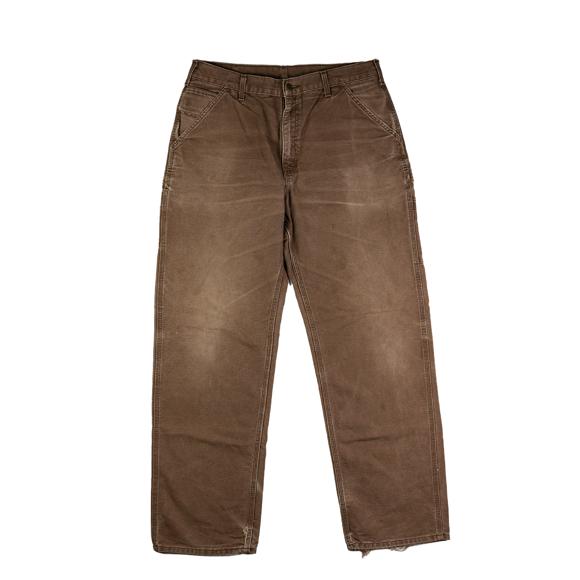 Carhartt Brown Single Knee Work Pants - Front