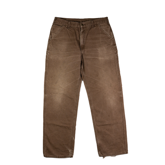 Carhartt Brown Single Knee Work Pants - Front