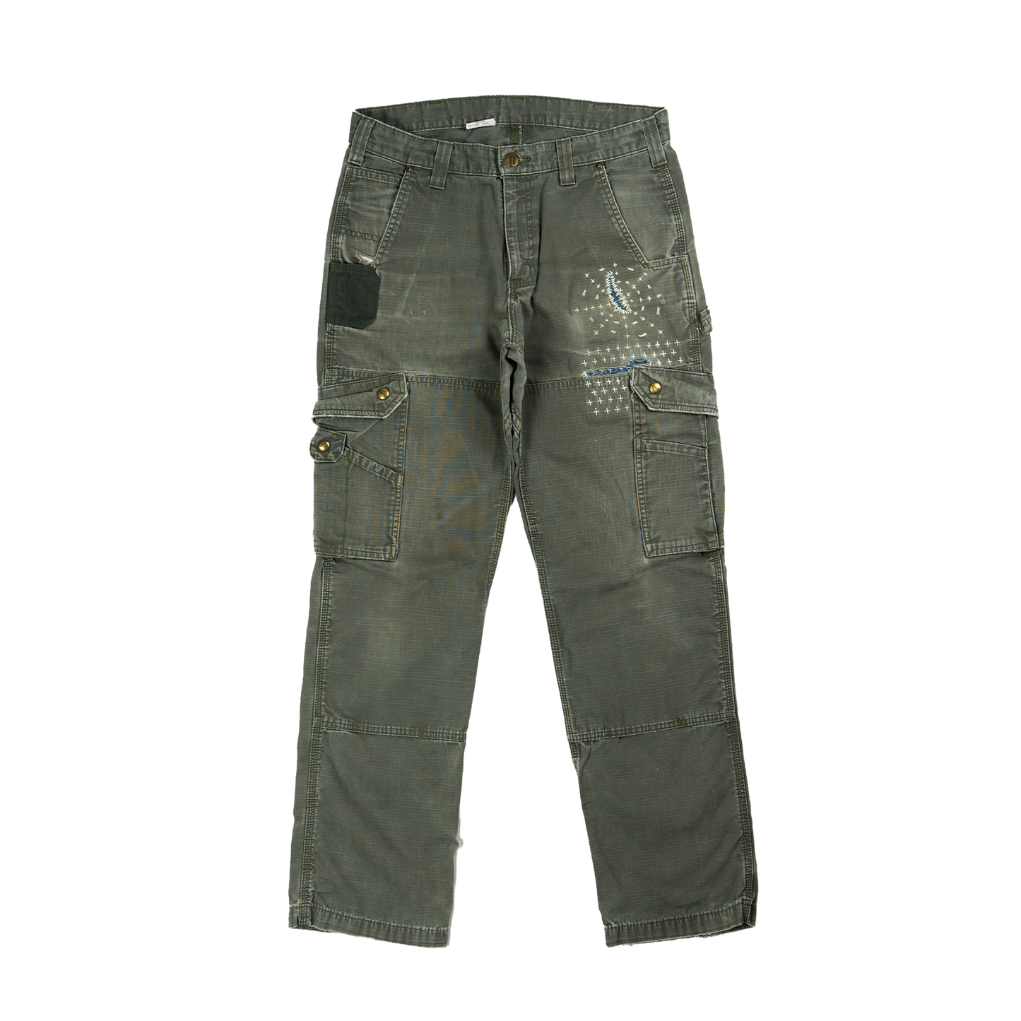 Carhartt Sashiko Repaired Ripstop Cargo Pants - Front 