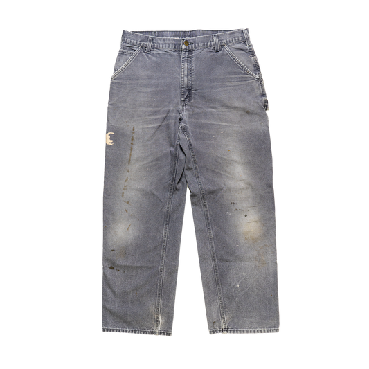 Carhartt Stone Grey Carpenter Pants - Front