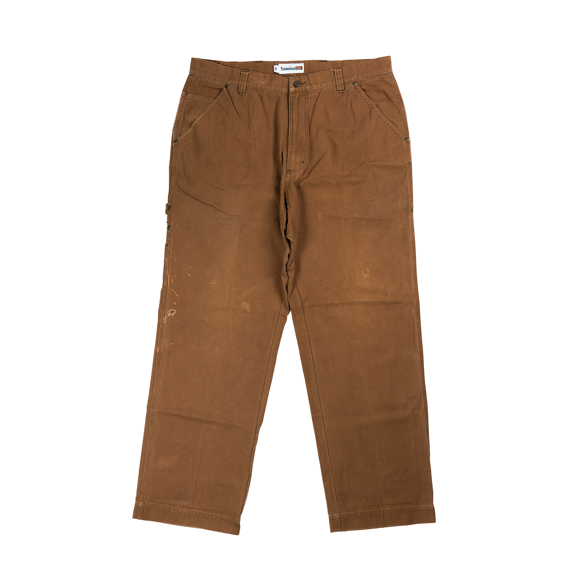 Timberland Brown Distressed Work Pants - Front