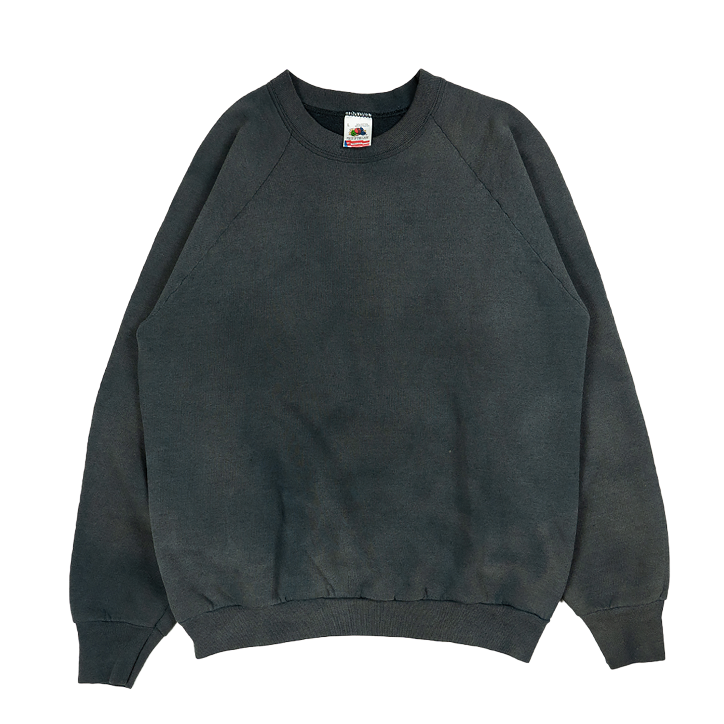 Faded Black Fruit of the Loom Sweatshirt - 90s